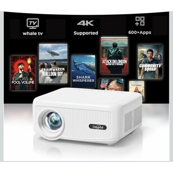 Lisowod L02 1080P WiFi Bluetooth Projector 1200 ANSI | Netflix, YouTube, 4K - Picture 1 of 14